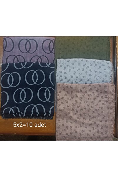 Tuğba Pamuklu flamli yazma desenli Pamuk eşarp dagitmalik ( 10 adet) 100x100 ...