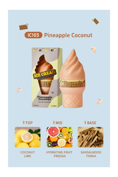 OEM Apa de toaleta , ICE CREAM PINEAPPLE COCONUT 100 ML