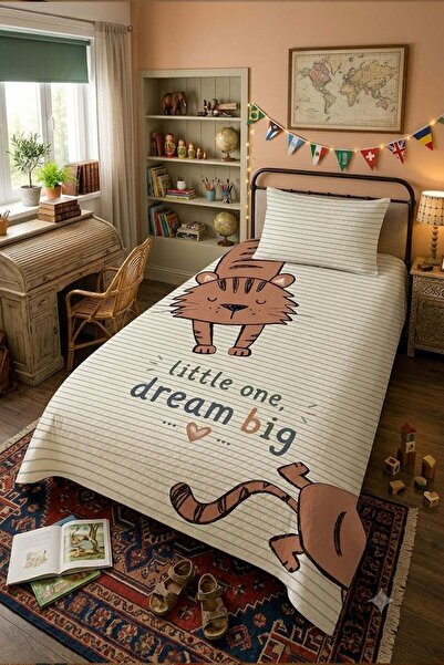 Evdek Bebek ve Çocuk Odası Dream Kitty – Kedi Tek Kişilik Pike Takımı 160X230...