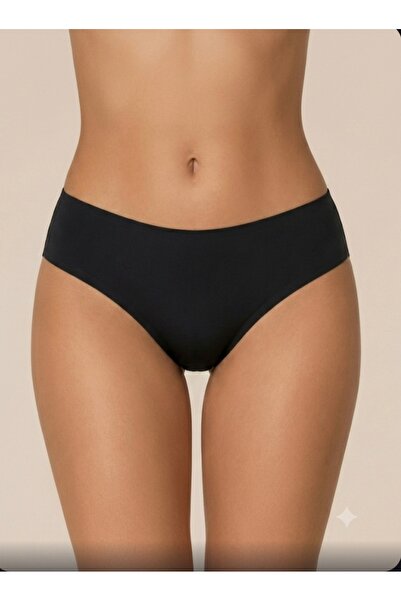 Rojinins Women's Black Color 4-Piece Laser Cut Seamless Slip Panties
