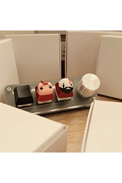 Keybitcap God of War Keycap Seti – Kratos & Atreus El Boyaması 3D Baskı Mekan...
