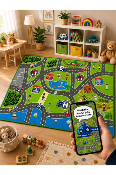 Tilda BSC. & Home Oyun Halısı Şehir 150×100 Cm Büyük Boy - Mobil Uygulama Ile...