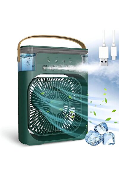 Tradeo Portable Air Cooler Fan with Mist Spray, Night Light, 3 Speed USB Cool...