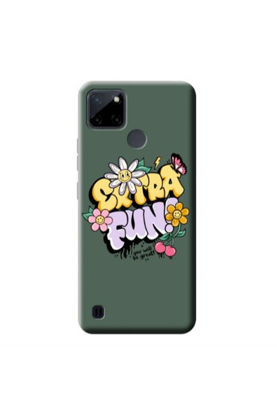Other Realme C25Y Extra Fun Dark Green Colored Silicone TPU Θήκη
