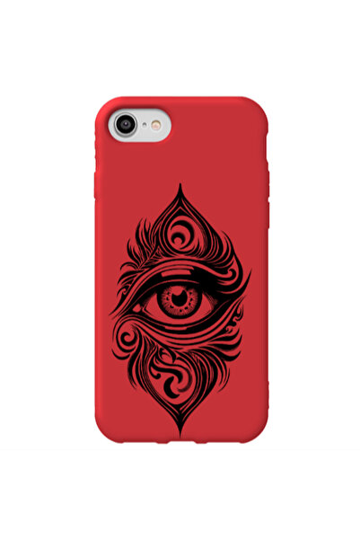 Other Apple iPhone 7 Eye patterned drawing Red Colored Silicone TPU Θήκη
