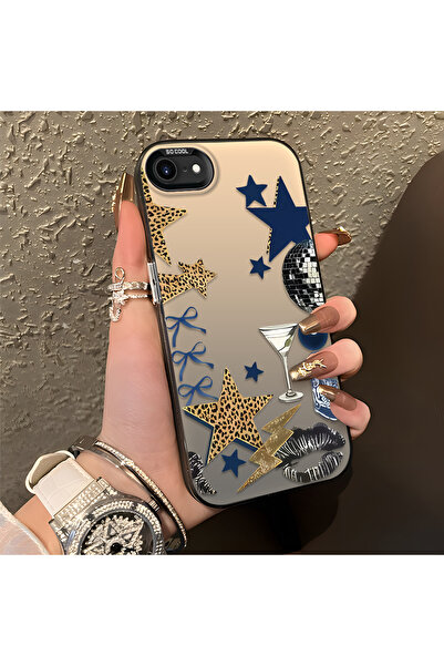 CASEVIBE iPhone 7/8/SE 2020 2022 Uyumlu Leopar ve yıldız baskılı şık koruyucu...