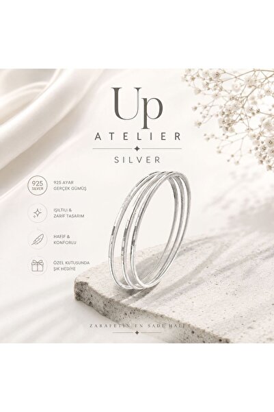 Up Atelier 925 Ayar Gümüş Ajda Model Bilezik 6,5cm
