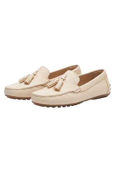 Barinoska Women's Genuine Leather Tasseled Ballerina Shoes Thermo Sole 1 cm H...