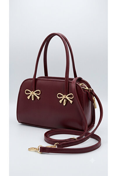 EdHa Bags Bordo kadın el çantası kurdele detaylı