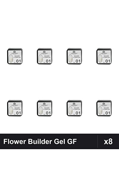 global fashion Pachet 8 Flower Builder Gel 8ml Nr.01 Constructie Unghii UV