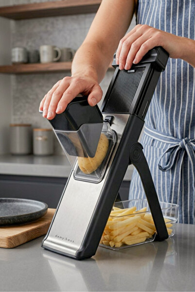 Demy Haus Mandolin Vegetable Chopper – 4-in-1 Adjustable Blade, Vacuum Base, ...