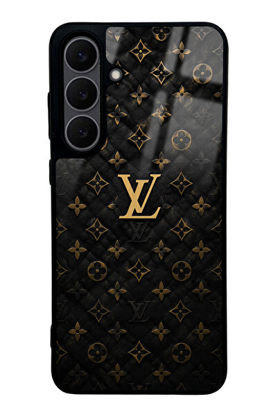 Spoyi Samsung S25 Fe Black Gold LV Tasarımlı Glossy Telefon Kılıfı