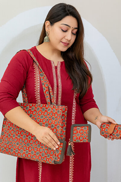 Kanyaka Indian Kutch Ajarakh Mashroo Tote Bag