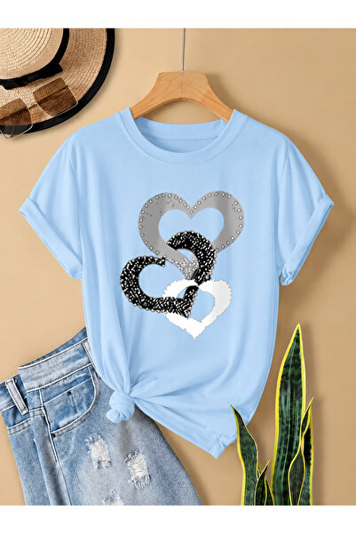 Boi Triple Heart Special Design Printed Women's T-Shirt