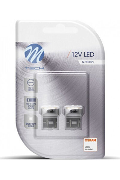 M-TECH Λάμπες Αυτοκινήτου & Μοτοσικλέτας T20 / W21/5W LED Λευκό 12V 2 τεμάχια