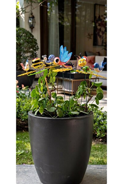 NurMood Art Decoration Sevimli Yusufçuk Bahçe ve Balkon Saksı Süsü – Metal Çu...