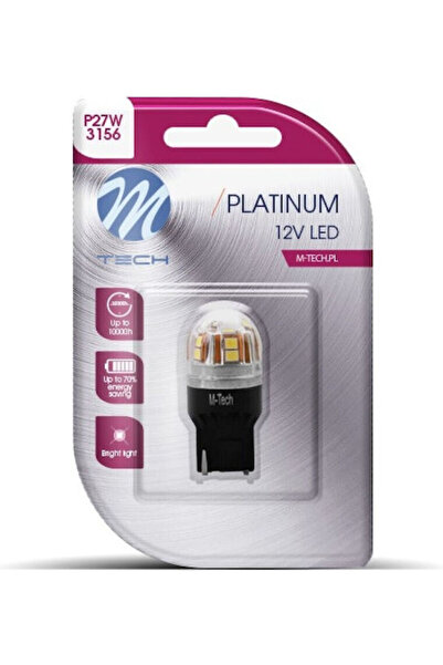 M-TECH Λάμπες Μοτοσικλέτας P27W Canbus LED Ψυχρό Λευκό 12-24V 1.5W 1 τεμάχιο