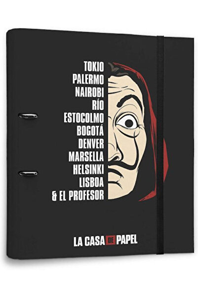 GRUPO ERIK La Casa De Papel Κλιπμπορντ με 2 δακτυλίους για φύλλα Α4 Μαύρο
