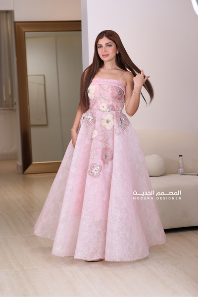 modern designer Fluffy Evening Dress