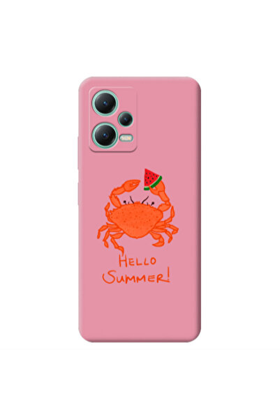 Other Xiaomi Redmi Note 12 Pro 5G Hello Summer! Pink Colored Silicone TPU Θήκη