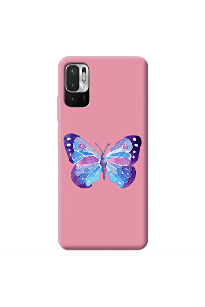 Other Xiaomi Redmi Note 10 Pro 5G Big Butterfly Pink Colored Silicone TPU Θήκη