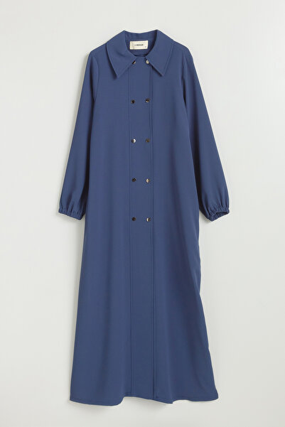 Nihan Half Double-Breasted Coat - Indigo