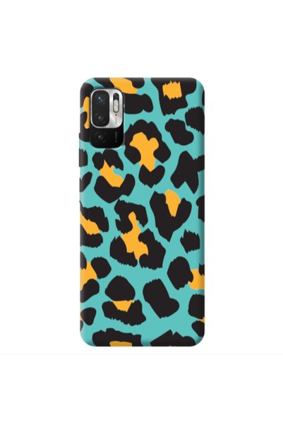 Other Xiaomi Redmi Note 10 Pro 5G Yellow leopard Turquoise Colored Silicone T...