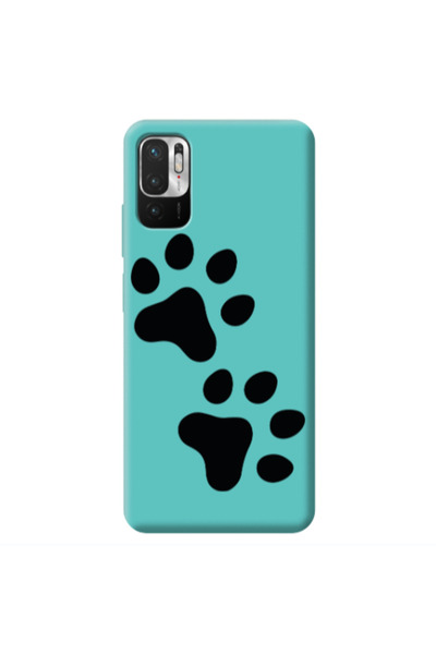 Other Xiaomi Redmi Note 10 Pro 5G Paws Turquoise Colored Silicone TPU Θήκη