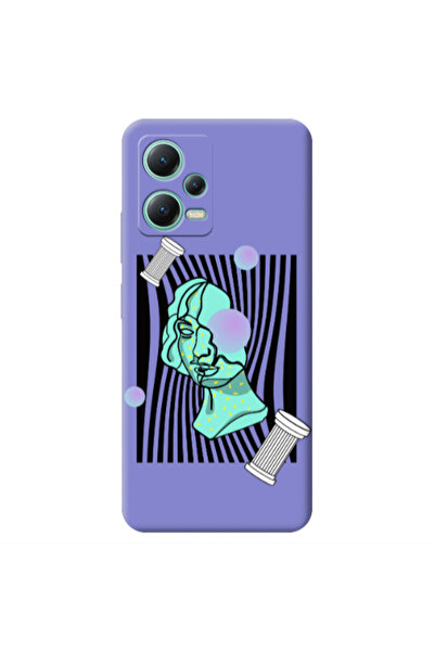 Other Xiaomi Redmi Note 12 Pro 5G Columns Purple Colored Silicone TPU Θήκη