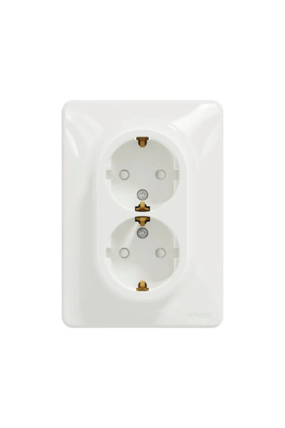 OEM Schneider Sedna Design double 2P+E socket, white shutters