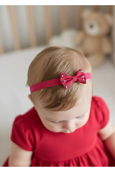 egomi kalpten gelen elle üretilen Red and White Embroidered Baby Bandana