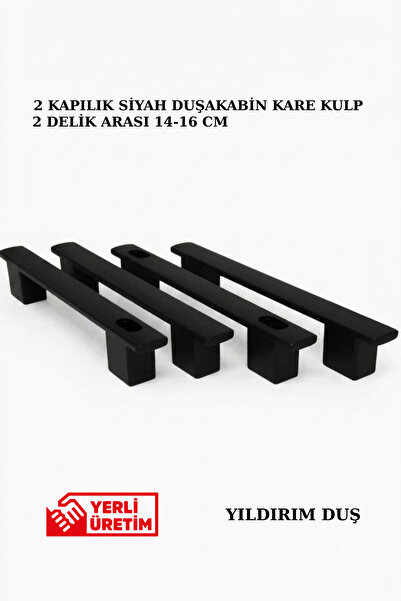 Yıldırım Duş Duşakabin Cam Kapı Kulp Siyah Kol (Ayarlı 14-16 cm)