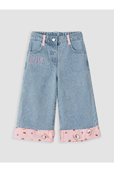 LC Waikiki Özmarka Yeni Sezon Hello Kitty Baskılı Kız Çocuk Jean Pantolon