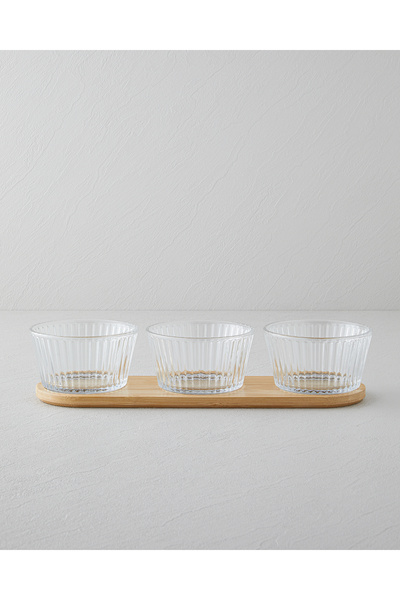 English Home Linea Cam-Bambu 4 Parça Sunumluk 11x6,5 cm Şeffaf
