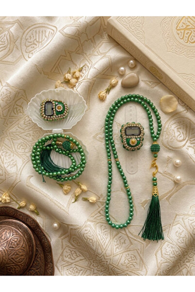 DUHA HAC 1O Piece Stone Zikirmatik and Tasbih Set in Mevlüt-Hac and Umrah-Dow...