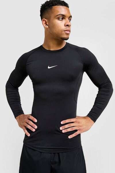 Nike Bluză de antrenament Pro Dri Fit Tight Top pentru bărbați, cu mânecă lun...