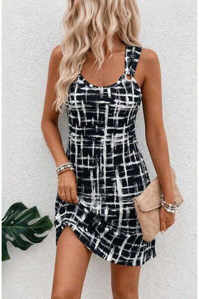 Wear Up Women's suspender bird eye detailed patterned supreme dress