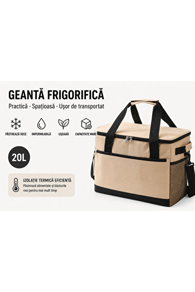 OEM Geantă Frigorifică Termoizolantă 20L, Pliabilă, Curea Reglabilă, Comparti...