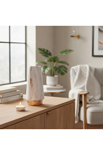 OEM White Ceramic Vase 24x8 cm