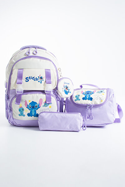 QL ACCESSORY Stich Lüx 3lü set İlk Okul Çantası