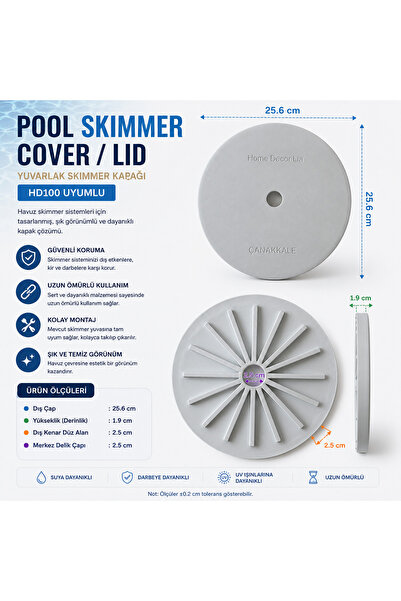 homedecorlia Havuz Süzgeç Kapağı 25.6 cm (Yuvarlak)/HD100 Uyumlu Pool Skimmer...