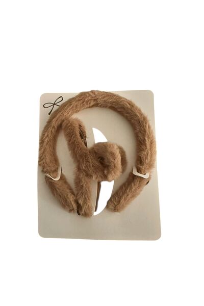 Toptancınız Plush 2-Piece Set Crown and Clasp Buckle