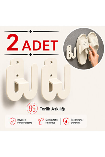 UYART HOME 2 Adet Metal Terlik Askılığı Duvar Tipi | Banyo, Balkon ve Antre İ...