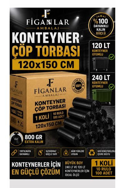 figanlar ambalaj Sac de gunoi pentru containere de 120x150 cm, special pentru...