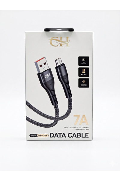 GENERAL كيبل شحن ونقل بيانات Micro USB سريع 7A مضفر – موديل