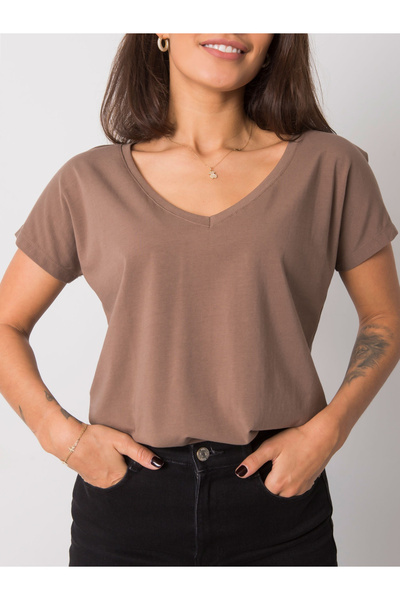 Factory Price Γυναικείο T-Shirt σε καφέ χρώμα