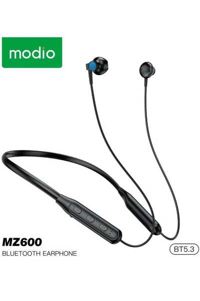Modio MZ600 Wireless Stereo Neckband Earphones – Bluetooth 5.3, Super Bass, 1...