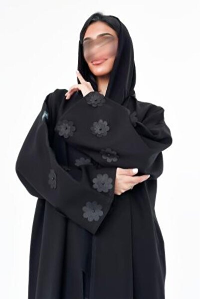 Lavin Crepe Abaya with Rose Embroidery