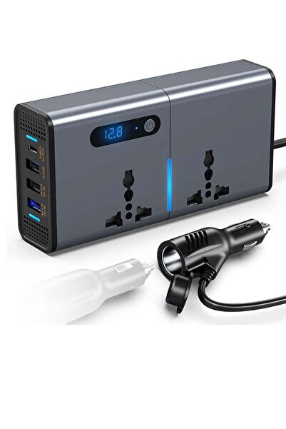 ELTRAZONE 200W Car Power Inverter: Convert DC 12/24V to 220V AC with USB & Ty...