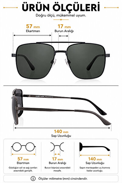Daniel Klein Polarized - Uv400 Protection Metal Frame Smoked Green Original Men's Sunglasses 57 Ekartman Dkgg58C2